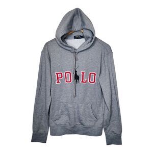 Polo Ralph Lauren Hoodie Sweatshirt Spellout Big Pony Mens Size Medium